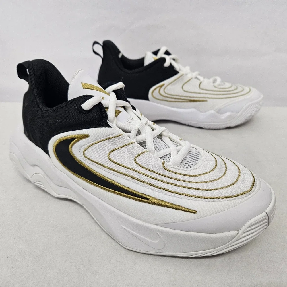 Nike Giannis Immortality 4 GS Shoes FZ6734-100 White Black Gold Kids‎ Size 4.5Y
